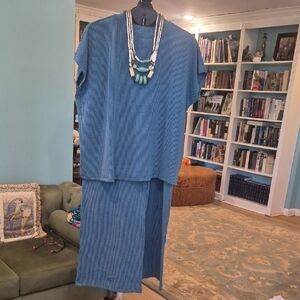 Zenana Outfitters Blue Striped Pantsuit